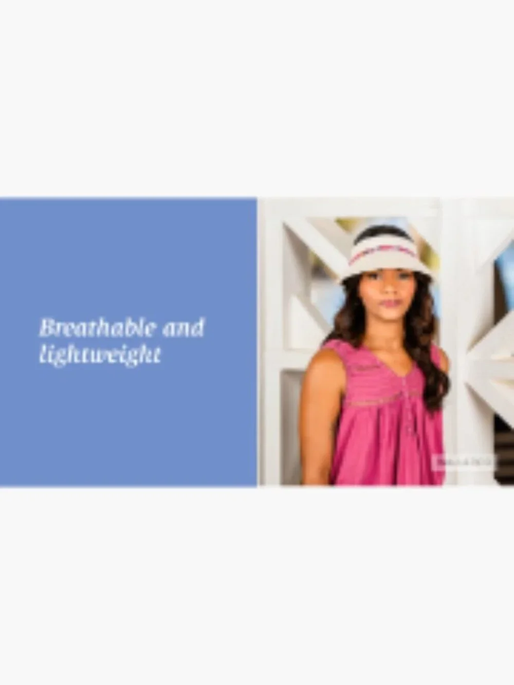 UPF 50+ Wide Brim Sun Visor - Packable, Adjustable Velcro Closure